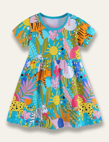 Cartoon Animal Print Dress - Mini Taylor